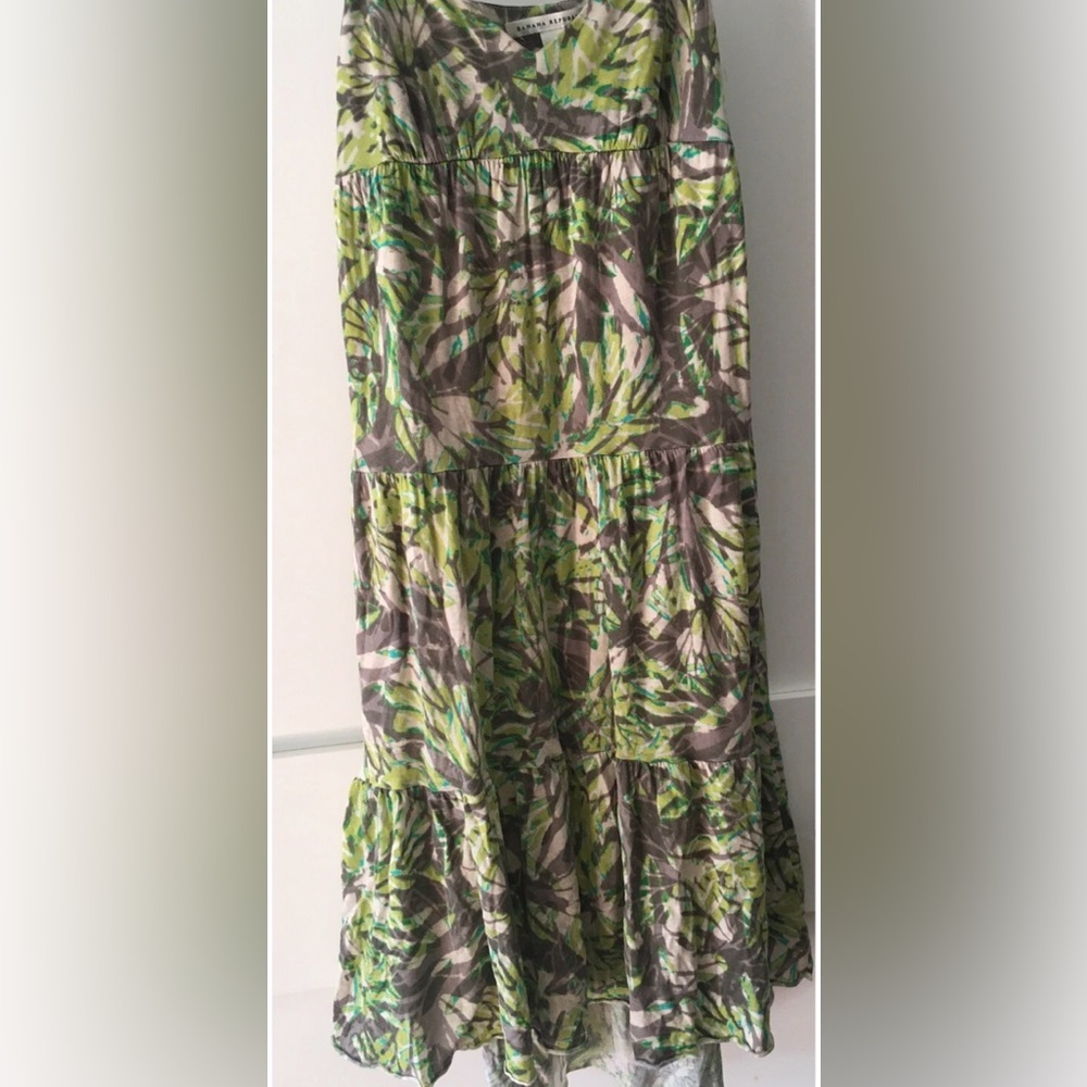 Banana Republic High Low Adjustable Spaghetti Straps Tiered Dress Short S Lined